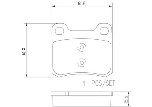 [P50013N] BRAKE PADS REAR DOUBLE PIN TYPE BREMBO CERAMIC MERC