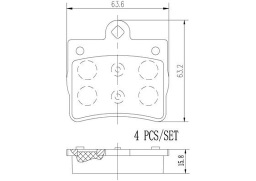 [P50024N] BRAKE PADS REAR BREMBO CERAMIC MERC ( SINGLE PIN TYPE)