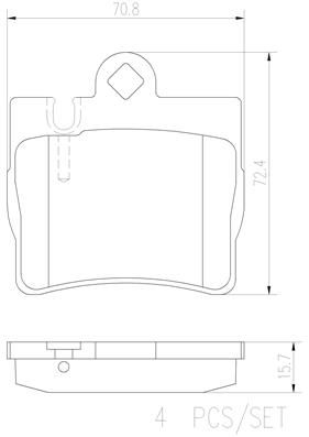 [P50042N] BRAKE PADS REAR BREMBO CERAMIC MERC
