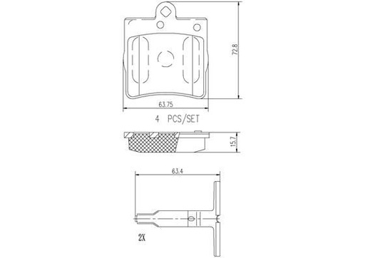 [P50025N] BRAKE PADS REAR BREMBO CERAMIC MERC