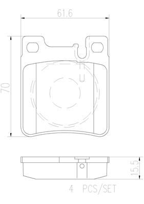 [P50017N] BRAKE PADS REAR BREMBO CERAMIC MERC