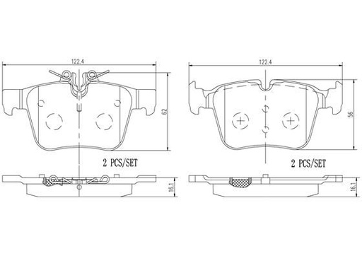 [P50122N] BRAKE PADS REAR BREMBO CERAMIC MERC