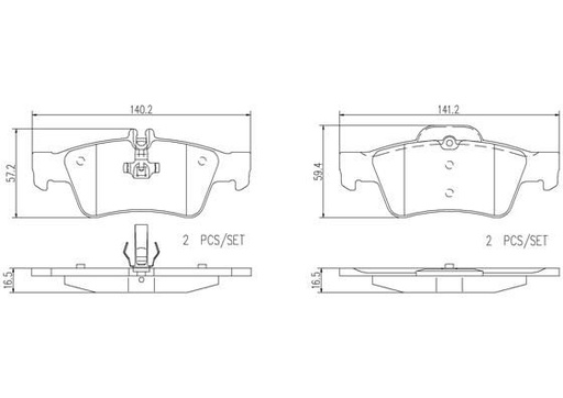 [P50052N] BRAKE PADS REAR BREMBO CERAMIC MERC