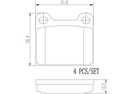 [P50066N] REAR PADS BREMBO CERAMIC MERC