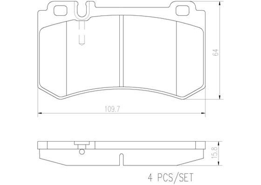 [P50061N] BRAKE PADS REAR BREMBO CERAMIC MERC
