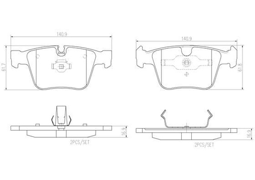 [P50116N] BRAKE PADS REAR BREMBO CERAMIC MERC AMG