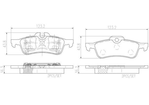 [P06032N] BRAKE PADS REAR BREMBO CERAMIC MINI
