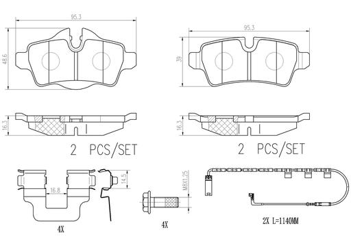 [P06103N] BRAKE PADS REAR BREMBO CERAMIC MINI