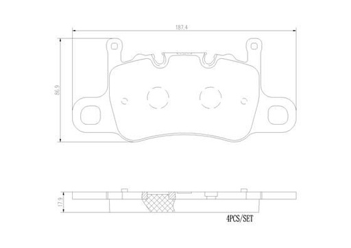 [P65037N] BRAKE PADS REAR BREMBO CERAMIC PORSCHE