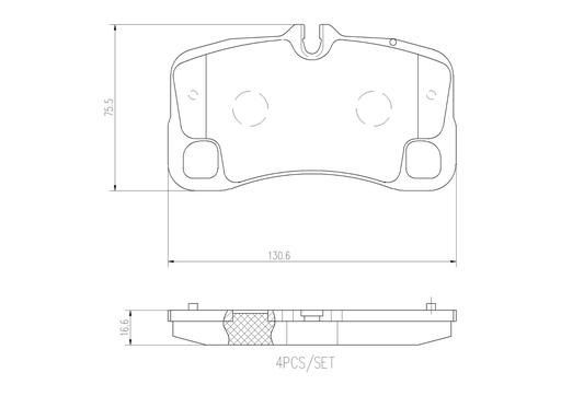 [P65035N] BRAKE PADS REAR BREMBO CERAMIC PORSCHE