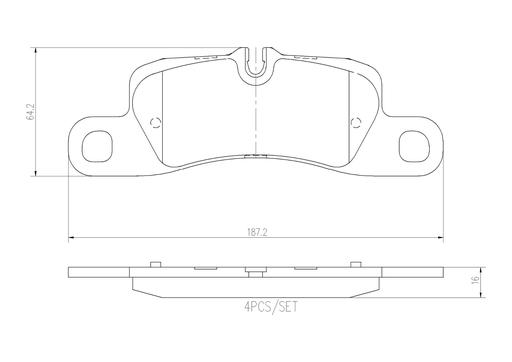 [P65036N] BRAKE PADS REAR BREMBO CERAMIC PORSCHE
