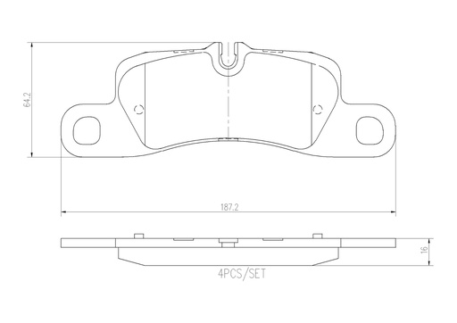 [P65036N] REAR PADS BREMBO CERAMIC PORSCHE