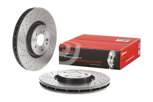 [09.B913.11] BRAKE DISC FRONT 350MM BREMBO MERC (CROSS DRILLED - SLOTTED)