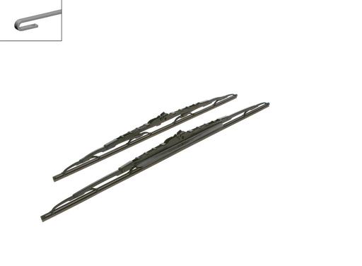 [608S] WIPER BLADE [FRONT KIT] BOSCH TWIN [600MM 24 INCH + 550MM 22 INCH - WITH SPOILER BRACKET WIPER BLADE]