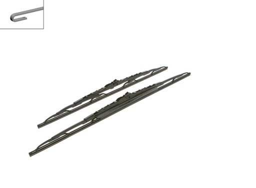 [608S] WIPER BLADE SET FRONT AEROTWIN 600MM 24" 550MM 22" BOSCH BMW MERC PSA