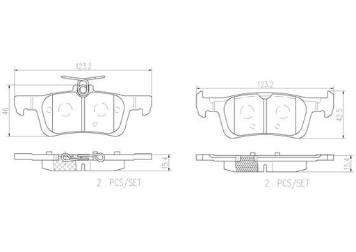 [P61121N] BRAKE PADS REAR BREMBO CERAMIC PSA