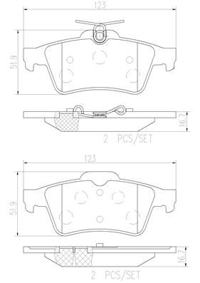 [P59042N] BRAKE PADS REAR BREMBO CERAMIC PSA JAGUAR
