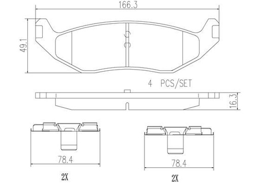 [P18010N] BRAKE PADS REAR BREMBO CERAMIC RAM