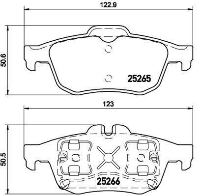 [P68057] BRAKE PADS REAR BREMBO RENAULT