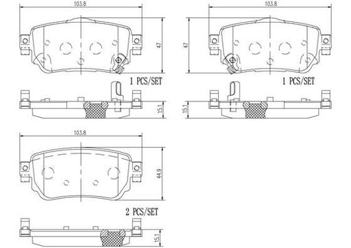 [P56098N] BRAKE PADS REAR BREMBO CERAMIC RENAULT
