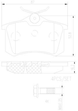 [P68024N] BRAKE PADS REAR BREMBO CERAMIC RENAULT