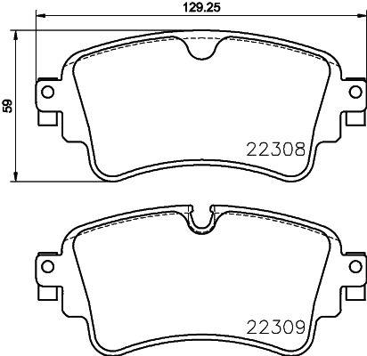 [P85154N] BRAKE PADS REAR BREMBO CERAMIC VAG
