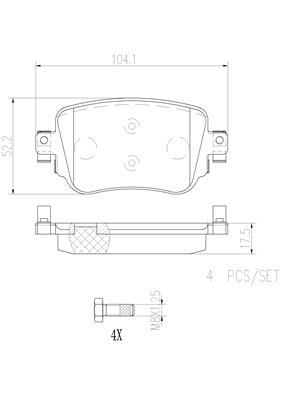 [P85135N] BRAKE PADS REAR BREMBO CERAMIC VAG
