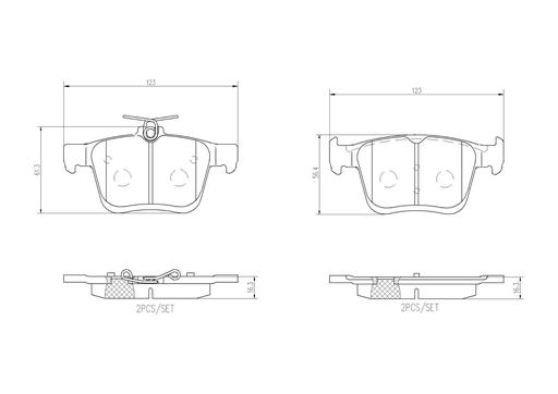 [P85191N] BRAKE PADS REAR BREMBO CERAMIC VAG*