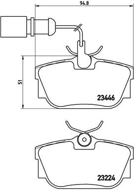 [P85059] BRAKE PADS REAR BREMBO VAG
