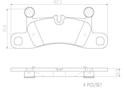 [P65027N] BRAKE PADS REAR BREMBO CERAMIC VAG
