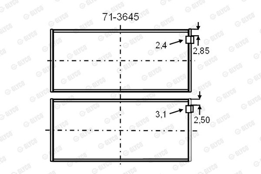 [71-3645] CONROD BEARINGS PAIR GLYCO MERC