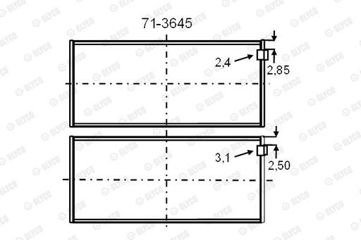 [71-3645] CONROD BEARINGS PAIR GLYCO MERC
