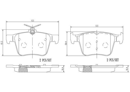 [P85124N] REAR PADS BREMBO CERAMIC VAG