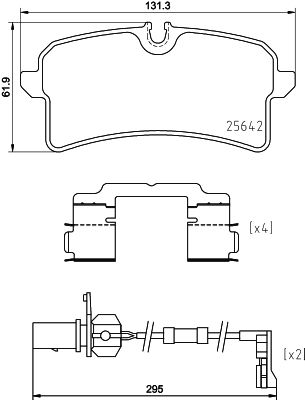 [P85151N] BRAKE PADS REAR WITH SENSOR BREMBO CERAMIC VAG