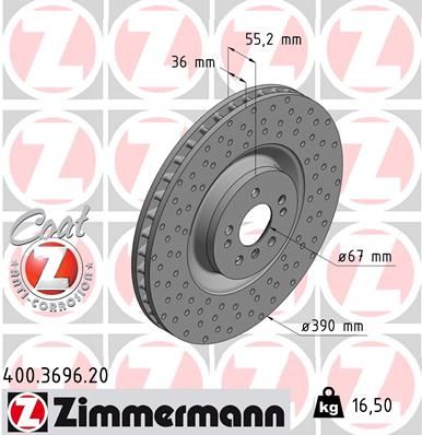 [400.3696.20] FRONT DISC 390MM ZIMMERMANN MERC