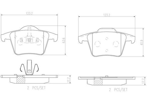 [P86019N] BRAKE PADS REAR BREMBO CERAMIC VOLVO