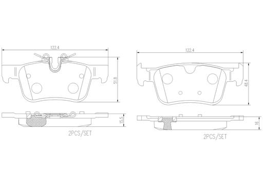 [P86030N] BRAKE PADS REAR BREMBO CERAMIC VOLVO
