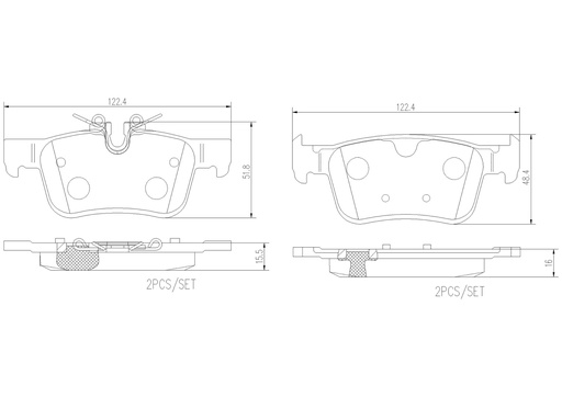 [P86030N] REAR PADS BREMBO CERAMIC VOLVO