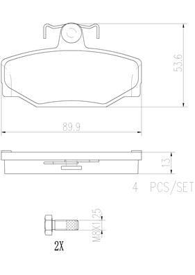 [P86009N] BRAKE PADS REAR BREMBO CERAMIC VOLVO