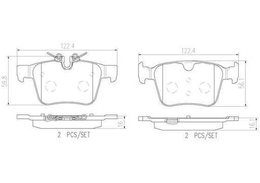 [P86029N] BRAKE PADS REAR BREMBO CERAMIC VOLVO LAND ROVER JAGUAR