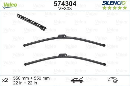 [VA303] WIPER BLADE SET FRONT VALEO 572303 VOLVO