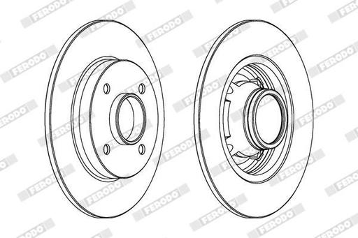 [DDF1564C-1] BRAKE DISC REAR 249MM WITHOUT BEARING FERODO PSA