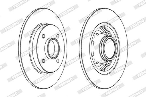 [DDF1564C-1] REAR DISC 249MM WITHOUT BEARING FERODO PSA