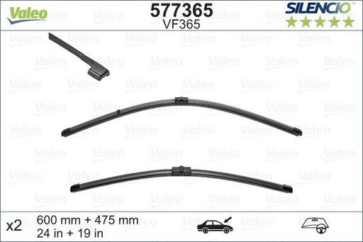 [VF335] WIPER BLADE SET VALEO SILENCIO FIAT RENA