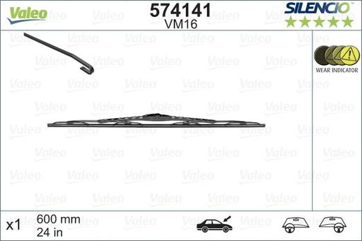 [VF927] WIPER BLADE [FRONT KIT] VALEO SILENCIO [650MM 26 INCH + 475MM 19 INCH - WITH SPOILER FLAT WIPER BLADE]