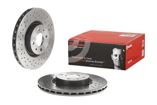 [09.C645.11] FRONT DISC CROSS DRILLED BREMBO ABARTH
