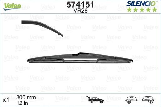 [VM460] WIPER BLADE [FRONT KIT] VALEO SILENCIO [600MM 24 INCH + 500MM 21 INCH - WITH SPOILER FLAT WIPER BLADE]