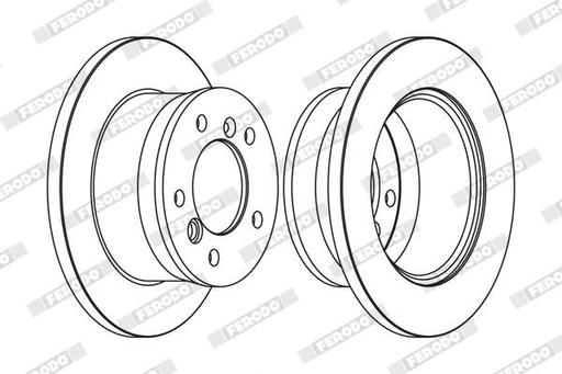 [FCR229A] BRAKE DISC REAR 272MM FERODO VAG MERC