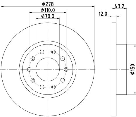 [8DD 355 116-671] REAR DISC 278MM PAGID ALFA