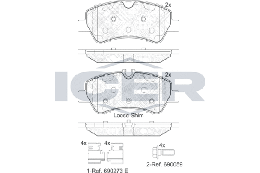 [142116] BRAKE PADS REAR ICER FORD